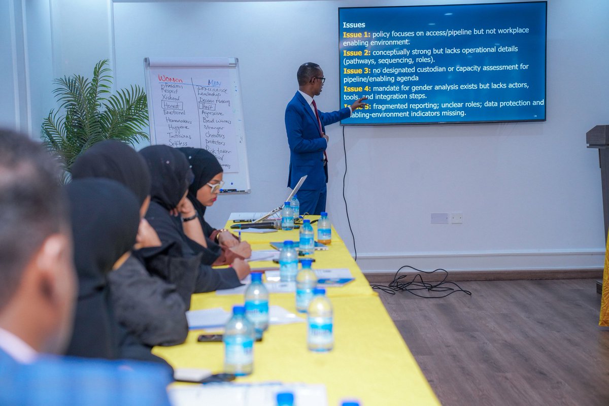 SERP_Somalia's tweet photo. A 1-day Stakeholder Engagement Workshop on the National Training Policy Gender Inclusivity Review for FGS MDAs,supported by @SERP_Somalia,concluded in Mogadishu.The session focused on advancing gender inclusivity&amp;strengthening career progression pathways for female staff in Gov't https://t.co/EUDGAdfpxh