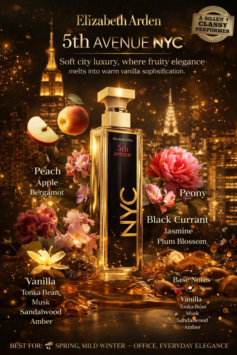 kalravkapadia's tweet image. PerfumeAddicts Exclusive Deal:

This is not loud… this is LUXURY WHISPERING.⚡⚡⚡⚡

A SILENT CLASSY PERFORMER 🖤

Elizabeth Arden 5th Avenue NYC Eau De Parfum Pour Femme for women from Elizabeth Arden 125ml EDP for 3300. #warm #luxury #vanilla #sophistication 

👉 Fruity