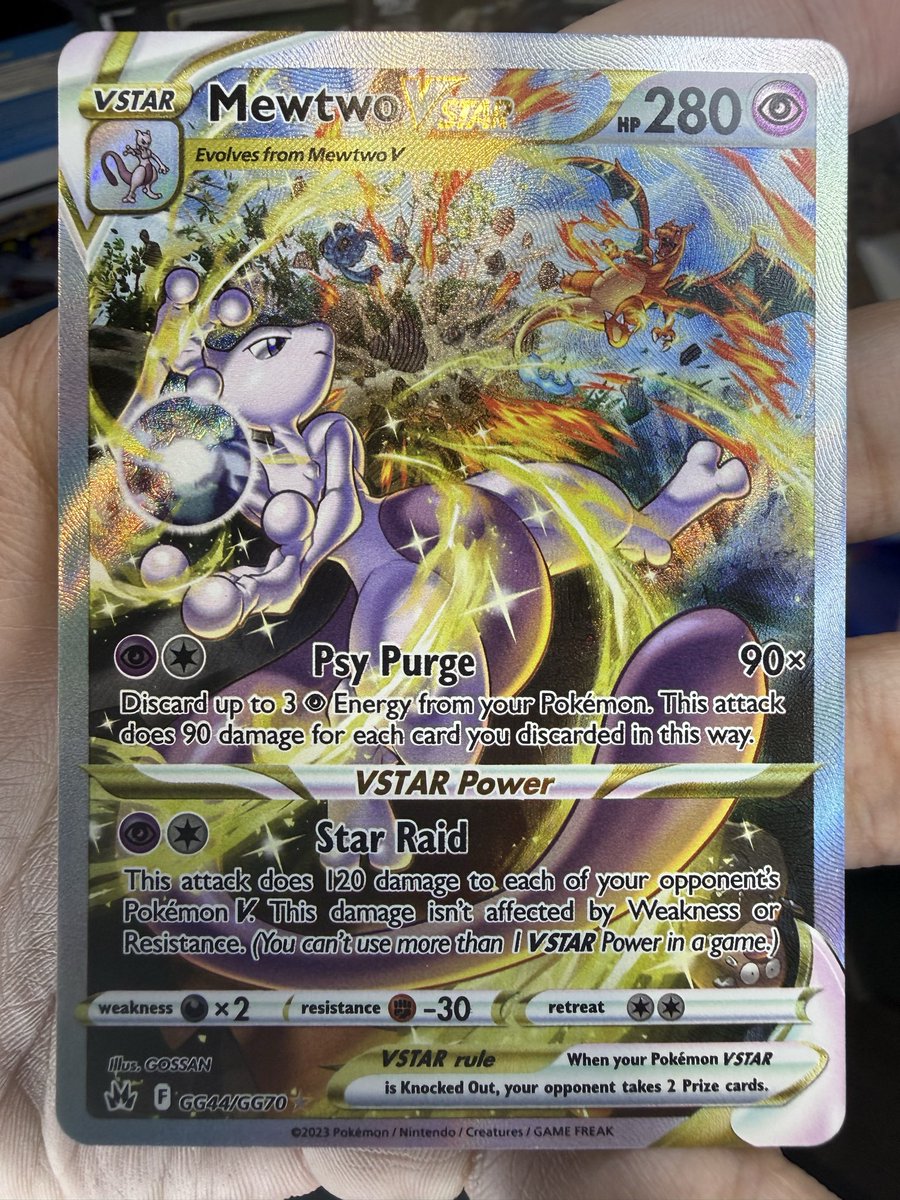 WrenchPullsTCG's tweet image. Good morning everyone! I hope everybody had a great weekend. Got a dentist appointment, so no work today 😬
I want to start off with the Card of the Day! 🛠️

Mewtwo VSTAR | GG44/GG70 | Crown Zenith 

#cardoftheday #pokemoncards  #collectibles #pokemoncommunity #pokemon