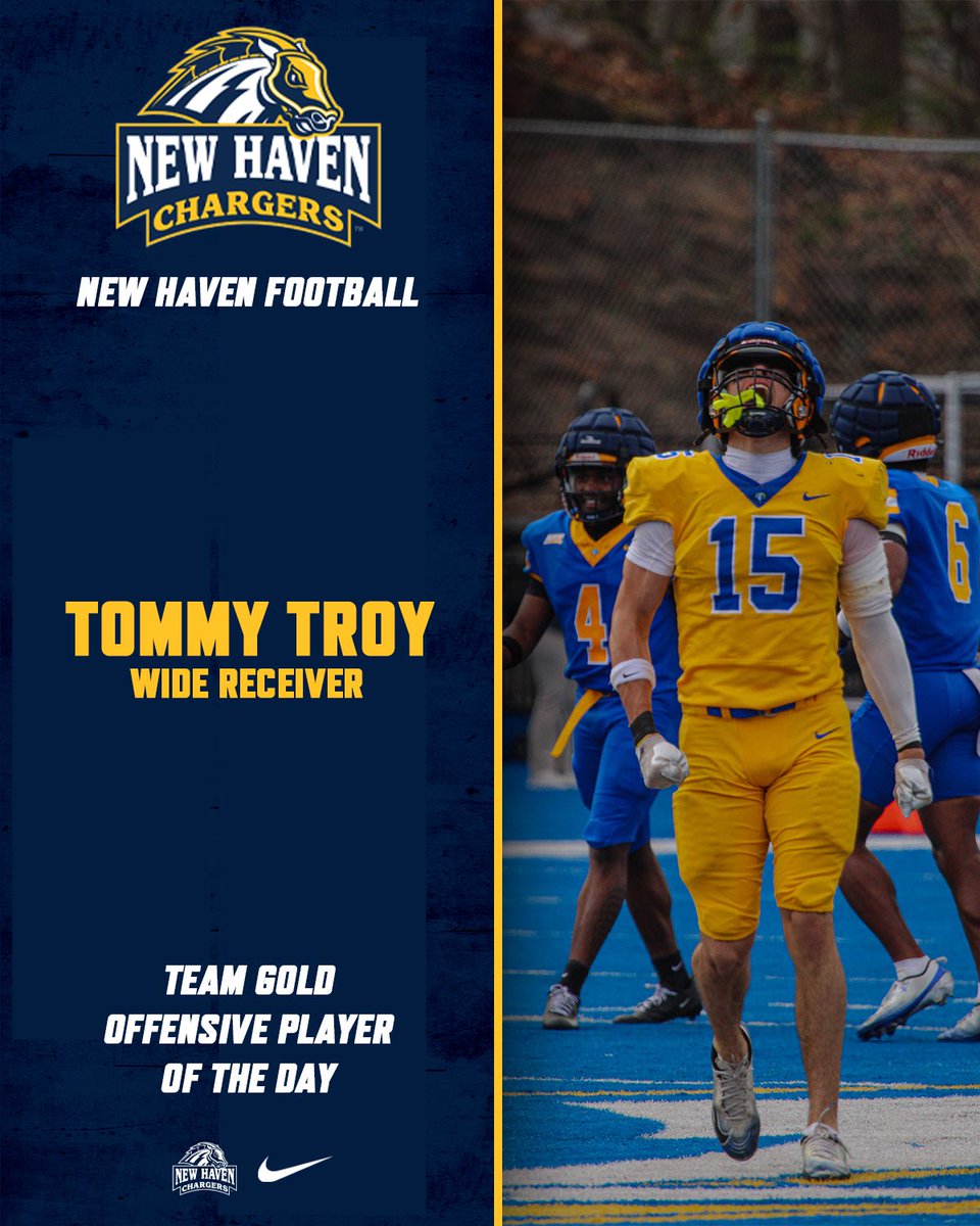 UNewHavenFB's tweet photo. Standouts from the spring game on Saturday, starting with the victors from Team 🟨

#FAST | #FindAWay https://t.co/uxqFFgbsv4