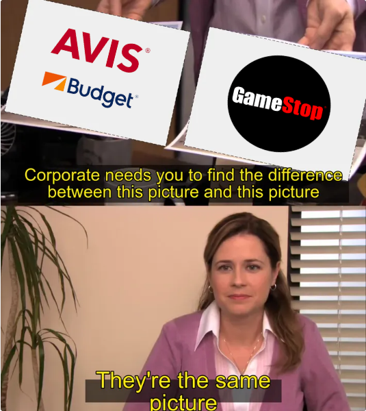 Stocktwits's tweet photo. $CAR (2026) feeling a lot like $GME (2021) 👀 https://t.co/NQIDPRogTC