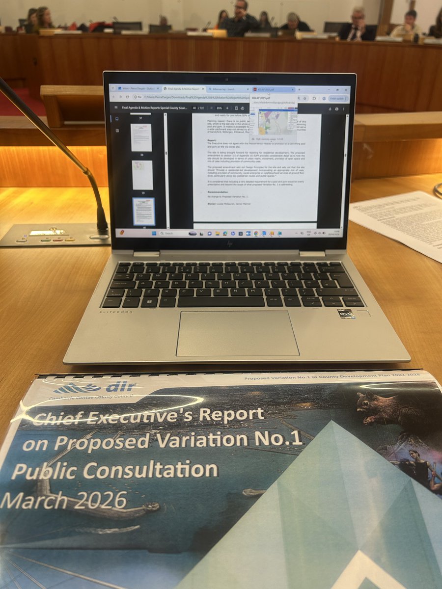 PierceDargan_'s tweet image. Getting ready for third special council meeting in relation to the variation to the County Development Plan of Dún Laoghaire-Rathdown County Council 📑 

#Local #Politics #Dublin