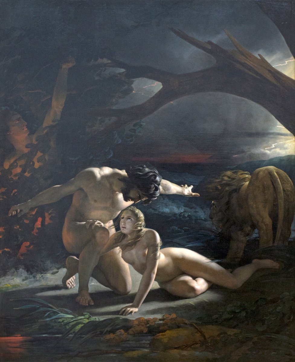 Paradise lost (1827) By Claude-Marie Dubufe (Claude-Marie-Paul Dubufe (1790–1864) a French historical, genre and portrait painter (The Fine Arts Museum of Nantes France)