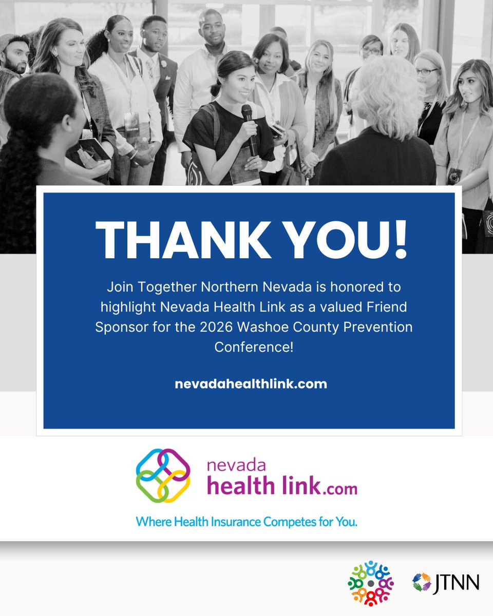 jointogetherNV's tweet image. Grateful for Nevada Health Link’s support as a Friend Sponsor of the Washoe County Prevention Conference 2026!

Expanding access to care creates stronger, healthier communities. 💙

#NevadaHealthLink #HealthAccess #PreventionWorks #WashoeCounty
