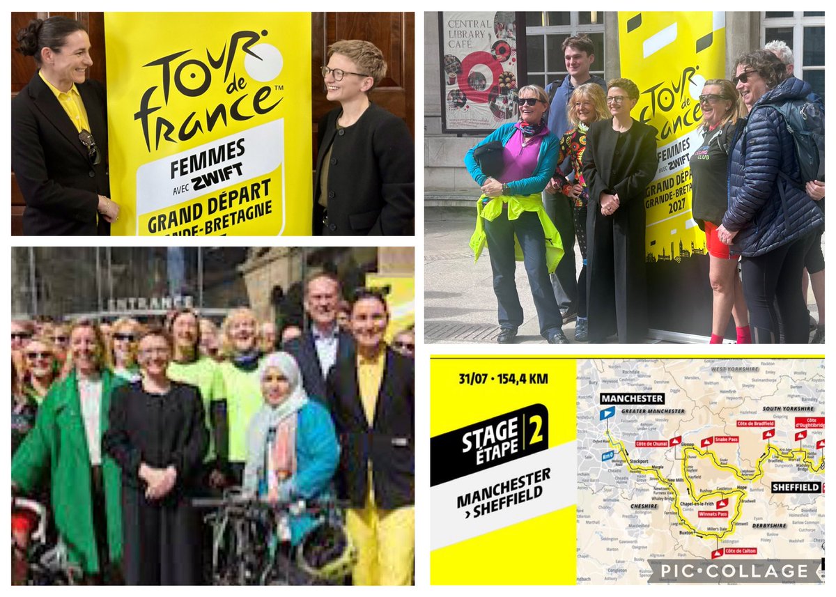 evefrancisholt's tweet image. What an epic route for opening stages of the #TourDeFranceFemmes.

The first day will see cyclists riding from Leeds, through Oldham &amp;amp; Rochdale before finishing in Manchester city centre with the first yellow jersey of the race.  We do love yellow in GM! 🐝#GrandDepartGB2027 #Joy