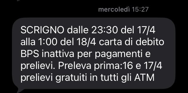 RiccardoRoversi's tweet image. Così ho fatto, il 17 aprile.
Oggi, dopo la fusione con #Bps, scarico la app #Bper e:
Mi sono stati addebitati 2 € per aver prelevato da un Atm non della #Banca popolare di #Sondrio.
Leggo male o c’è scritto “prelievi gratuiti in TUTTI gli ATM”? 
Partiamo alla grande. 🙌