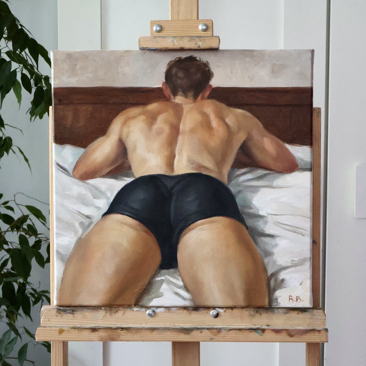 rubberbanditart's tweet image. Silent expectation
Would you mind joining him?
Original oil painting, 40x40cm, 2026
#gayart #gay #fineart #oilpainting #figurativeart