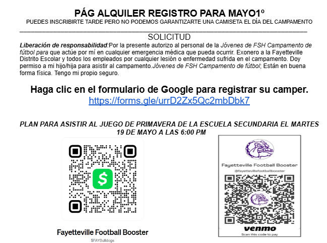 FayBulldogsFB's tweet image. It is almost time once again for the Purple Dog Football Youth Camp! We can't wait to see all our our future Purple Dogs! #Together #SayLess #PurpleReign ☔
@alucas80 @FayBulldogs
