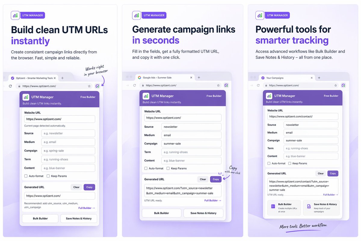 Optizent's tweet photo. Our UTM Manager Chrome Extension is now available https://t.co/iK0pRaDsgj https://t.co/cl0mbnhpBe
