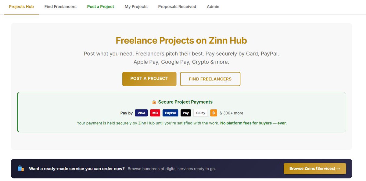 zinnhub's tweet image. 🚨 NEW on Zinn Hub: Projects

Post custom work → get tailored proposals → hire the best freelancer.

✅ Free to post
✅ Free to bid (no Connects)
✅ 0% commission on first $500

Browse or post your first project: zinnhub.com/projects/

#ZinnHub #Freelance