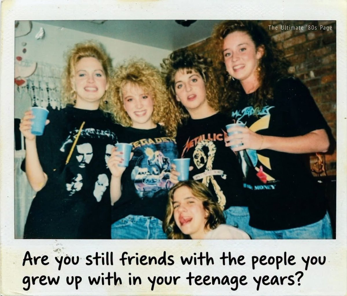 1True_American_'s tweet image. Are you friends with people from your teen years?

I am. In fact one of them is my best friend and godmother to my sons. 

#GenX