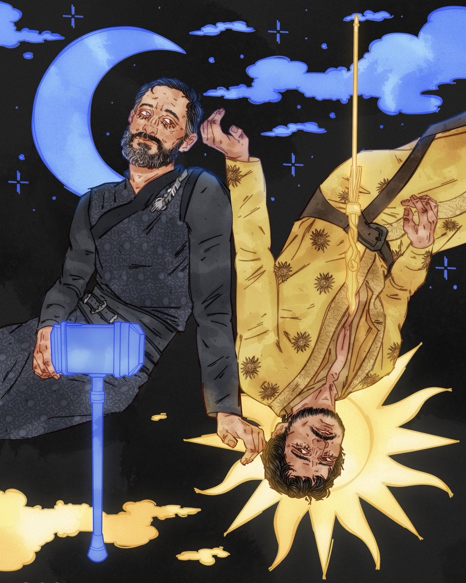 Commission of my two favorites by the incredibly talented <a href="/irlplasticlamb/">vic ✶ the pitt spoilers</a> ☀️🌙