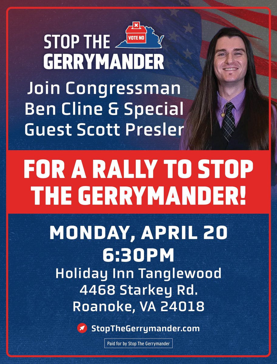 ScottPresler's tweet image. See you TODAY, Roanoke, Virginia!

⏰ 6:30 p.m.

📍 Roanoke, VA