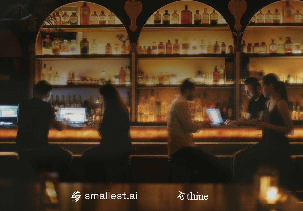Your best code was never written sober. 

Tipsy Co-Working · Apr 30 · 7-10 PM · SF. 

Hosted by <a href="/thineai/">Thine</a> x <a href="/smallest_ai/">smallest.ai</a> 

<a href="/lilyyang169/">Lily yang</a> <a href="/adri_guha/">Adrika Guha</a> <a href="/siddsax/">Siddhartha Saxena</a> <a href="/pratyush_r8/">Pratyush Rai</a> <a href="/endu_29/">endu-kun</a> <a href="/kamath_sutra/">Sudarshan Kamath</a>