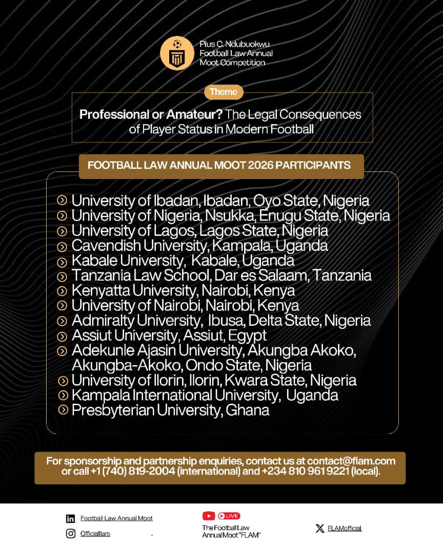 FLAM - Football Law Annual Moot tweet media