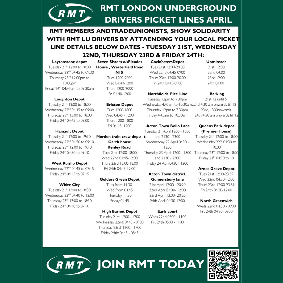 strike_map's tweet image. For more info and latest @RMTunion press release go here: rmt.org.uk/news/rmt-accus…

#RMT #TubeStrike #StrikeMap #London