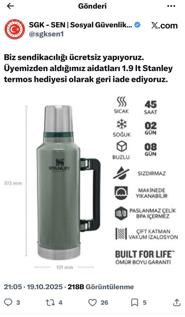 endertozlu's tweet photo. @nebiyay Termos dün ortaya çıkmadı zahmet edip sendikanın sayfasına geçmiş paylaşımlarına baksaydınız keşke özlük hakları ile ilgili twetleri paylaşım yapsaydınız https://t.co/Gjd4FHqFkN