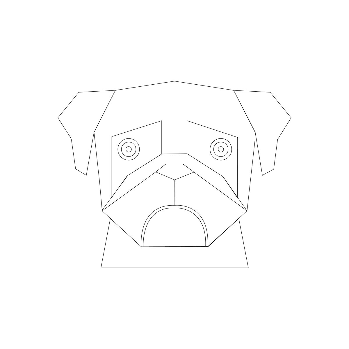 jxt_isreal's tweet photo. Day 14/30 — We missed a few days because life happened, but we are back, and the challenge continues. A geometric pug made in Adobe Illustrator with flat polygons, big sad eyes, and a tongue that refuses to stay in. The expression somehow survived the geometry. https://t.co/iBmvSzQjOU