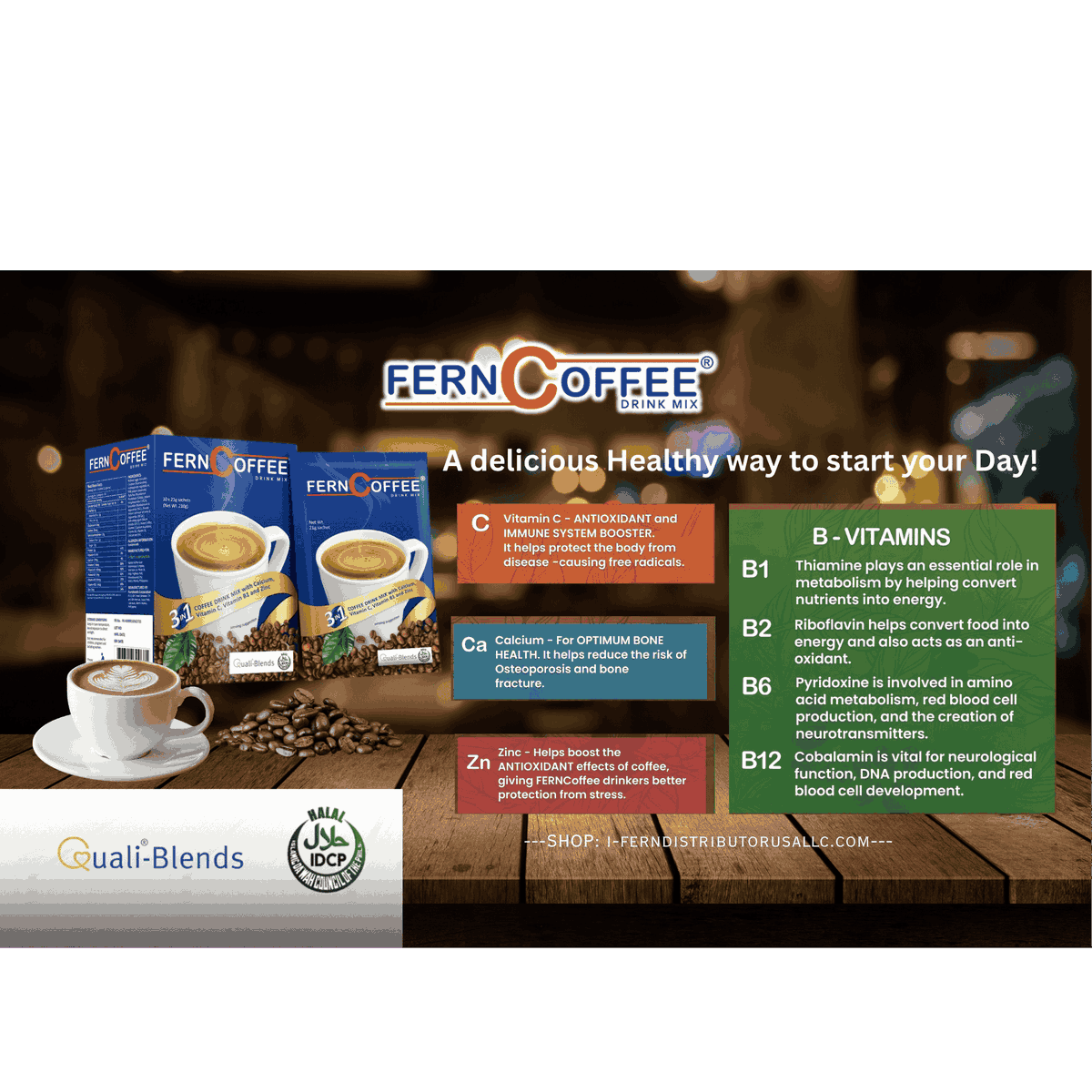 ifern_llc2024's tweet image. Elevate your mornings with FERN-COFFEE 3-in-1 Vitamin Coffee! Packed with nutrients in every sip. Grab yours now for just $14.99! #VitaminCoffee #HealthAwareness

Shop Now i-ferndistributorusallc.com/products/fern-…