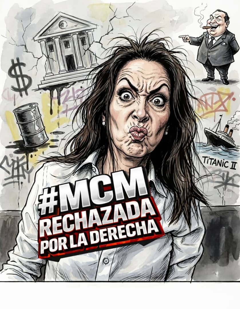 #MCMRechazadaPorLaDerecha

TODOS ESTAMOS CLAROS QUE LA MARÍA MACHADO NO TIENE CAPACIDAD PARA LIDERAR O GOBERNAR VENEZUELA Y MENOS EL APOYO DE UN PUEBLO QUE ELLA MISMA MANDÓ A BOMBARDEAR.
ASÍ QUE, COMO TE DIJO TRUMP, USTED NOOOOO VAAAA, ZAPATEA PARA OTRO LADO.
<a href="/dcabellor/">Diosdado Cabello R</a> <a href="/4F_Mamba/">Mamba Negra</a>