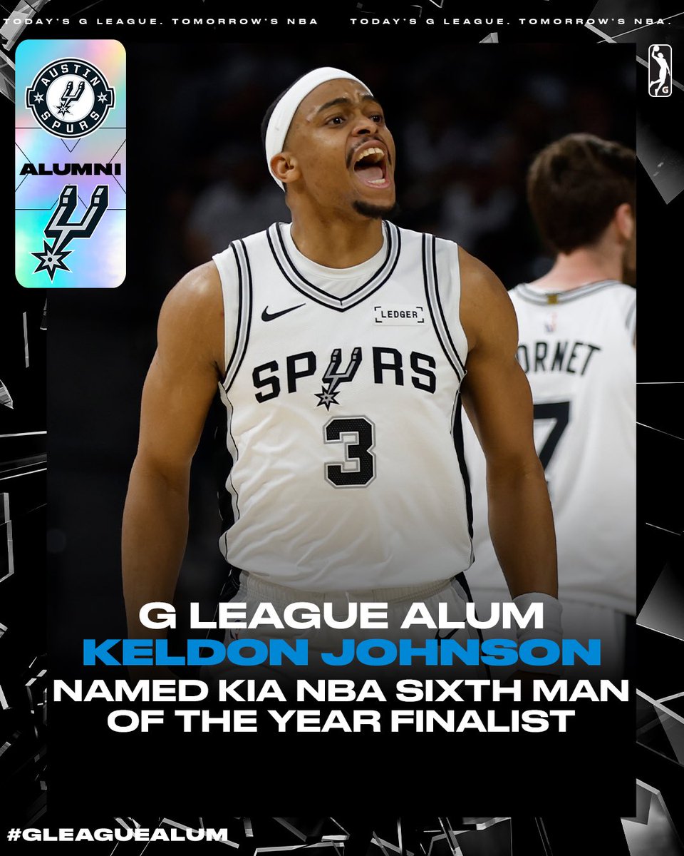 nbagleague's tweet photo. Congratulations to #GLeagueAlum Keldon Johnson on his Kia NBA Sixth Man of the Year nomination! 👏
The @spurs forward played in the G League as a rookie in 2019-20 and averaged 20.3 PPG with the @austin_spurs. https://t.co/yrRTA9MJEO
