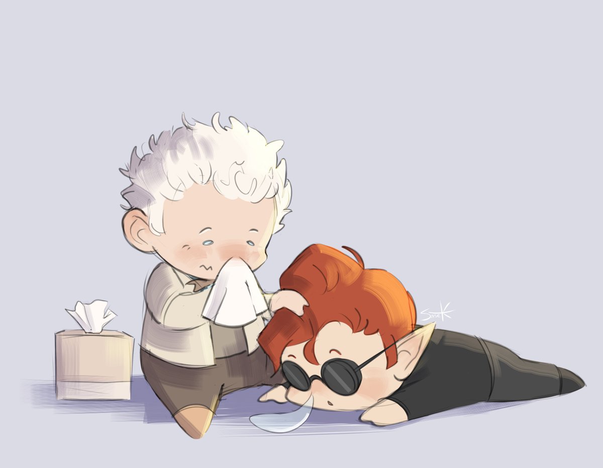 I've been sick for the past few days, so they're suffering with me

~Posting Aziracrow every day until Gomens3 comes out and I explode #8

#GoodOmens