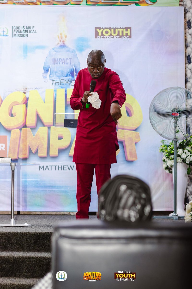 ChurchGiaem's tweet photo. Pastor Tope Akinniranye at the National Youth Retreat “Ignited For Impact” brought a message that was both deep and stirring. With every word, there was a call to grow, to stay grounded in purpose, and to live with intentional impact.

#NYR26
#GIAEM
#IGNITEDFORIMPACT https://t.co/g2xjjNoa3b