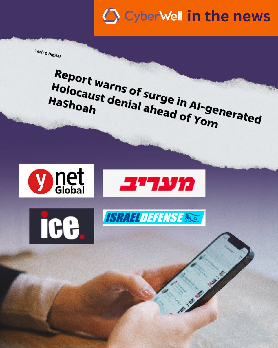 CyberWell_org's tweet photo. This week of Yom HaShoah, CyberWell’s latest insights on the rise of AI-generated Holocaust denial and antisemitism are gaining significant media attention across multiple publications.

The coverage underscores a critical reality: as generative AI makes it easier to create and spread harmful content at scale, Holocaust denial, distortion, and mockery are evolving and accelerating online.

From AI-generated videos and memes to coded language designed to evade detection, this growing trend is not only being documented, but recognized globally as an urgent challenge.

Social media platforms already classify Holocaust denial and distortion as hate speech and misinformation. That standard must be consistently enforced, even when this content is disguised as humor, parody, or AI-generated “entertainment.” Evasion does not change its nature, and it must not exempt it from moderation.