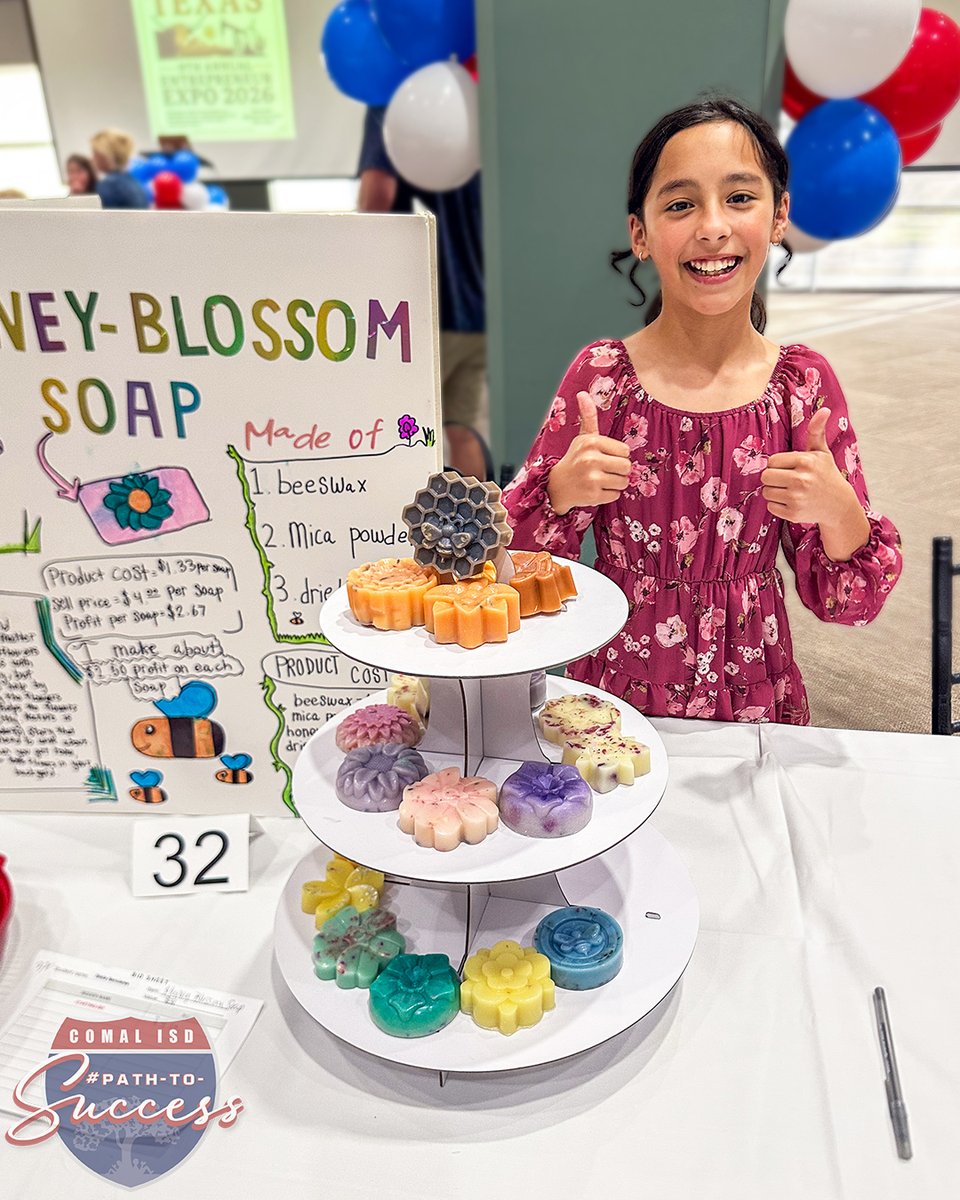 cisdnews's tweet photo. Our 4th graders shined at the Entrepreneur Expo! 58 students planned, marketed & sold Texas‑themed projects—building real‑world skills for future success. Thanks RBFCU, H‑E‑B & Bargreen‑Ellingson! #ComalISD #GrowingGreatness #PathToSuccess https://t.co/v1EEwRDoke