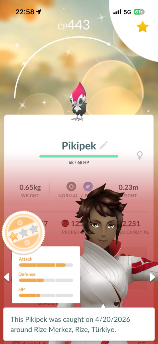 kingdeoxys_tl50's tweet image. I caught a Shiny Pikipek🐦‼️✨✨✨
#ShinyPokemon #PokemonGO
