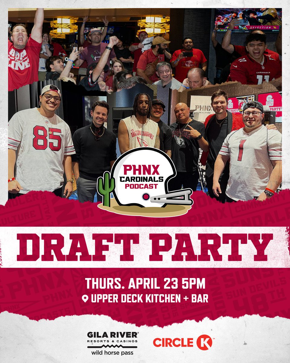 PHNX_Sports's tweet photo. The best NFL Draft party in the Valley is now TWO NIGHTS 🥳 

1️⃣: @PlayAtGila - Wild Horse Pass 
2️⃣: @PlayAtGila - Santan Mountain

*limited tickets remain for Night 1!

🎟️ https://t.co/S7Ld9wU8Mg https://t.co/01FyswI5LL