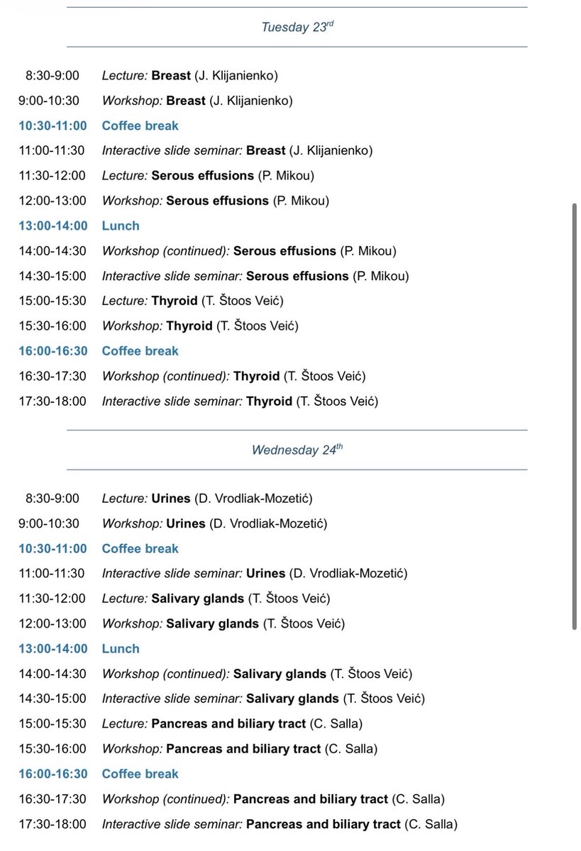 CiolyRiveroC's tweet photo. 📣 17th EFCS Annual Tutorial 🇬🇷

- Theoretical📚 practical🔬 course
- Hands-on 🙌  workshops
- Real case discussions
-🔝experts 
- Peers from around the 🌍 

📅 June 22–26
📍 Thessaloniki 

🏛️ #cytopath ⛵ #efcs 🦀 #cytology 

ℹ️ https://t.co/CRsY8ntUer https://t.co/TY46YLrLaj
