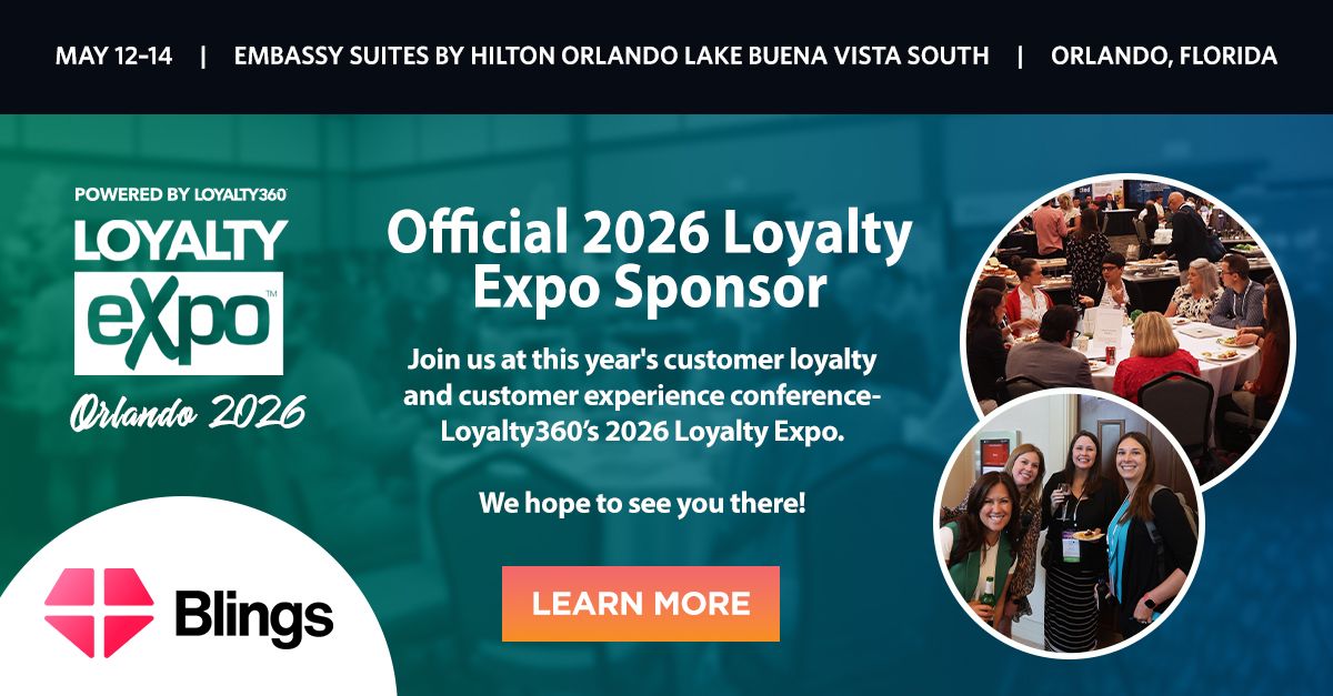 Loyalty360's tweet image. Excited to have Blings joining us as a sponsor at the 2026 Loyalty Expo in Orlando, May 12–14!

Be sure to connect with their team onsite.

#LoyaltyExpo #CustomerLoyalty #CX
