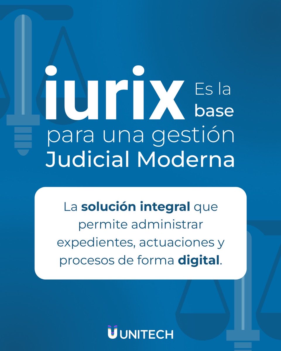 UnitechCorp's tweet photo. La clave para enfrentar los desafíos actuales de la gestión judicial: Iurix, la solución que centraliza la información, automatiza procesos y mejora la toma de decisiones ⚖️

👉 Más agilidad. Más control.

#Unitech #Iurix #TransformaciónDigital https://t.co/kC5ZPFeqeU
