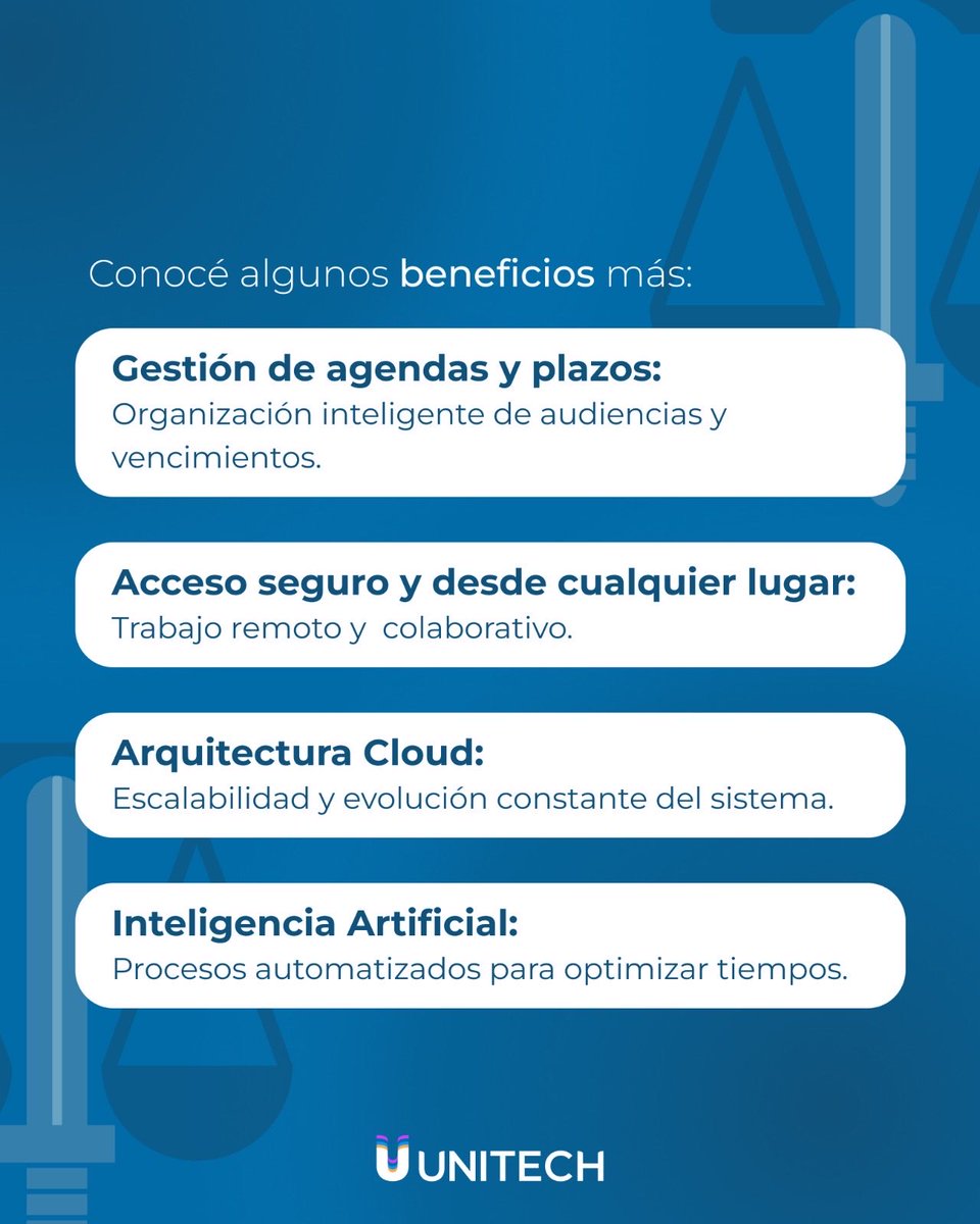 UnitechCorp's tweet photo. La clave para enfrentar los desafíos actuales de la gestión judicial: Iurix, la solución que centraliza la información, automatiza procesos y mejora la toma de decisiones ⚖️

👉 Más agilidad. Más control.

#Unitech #Iurix #TransformaciónDigital https://t.co/kC5ZPFeqeU