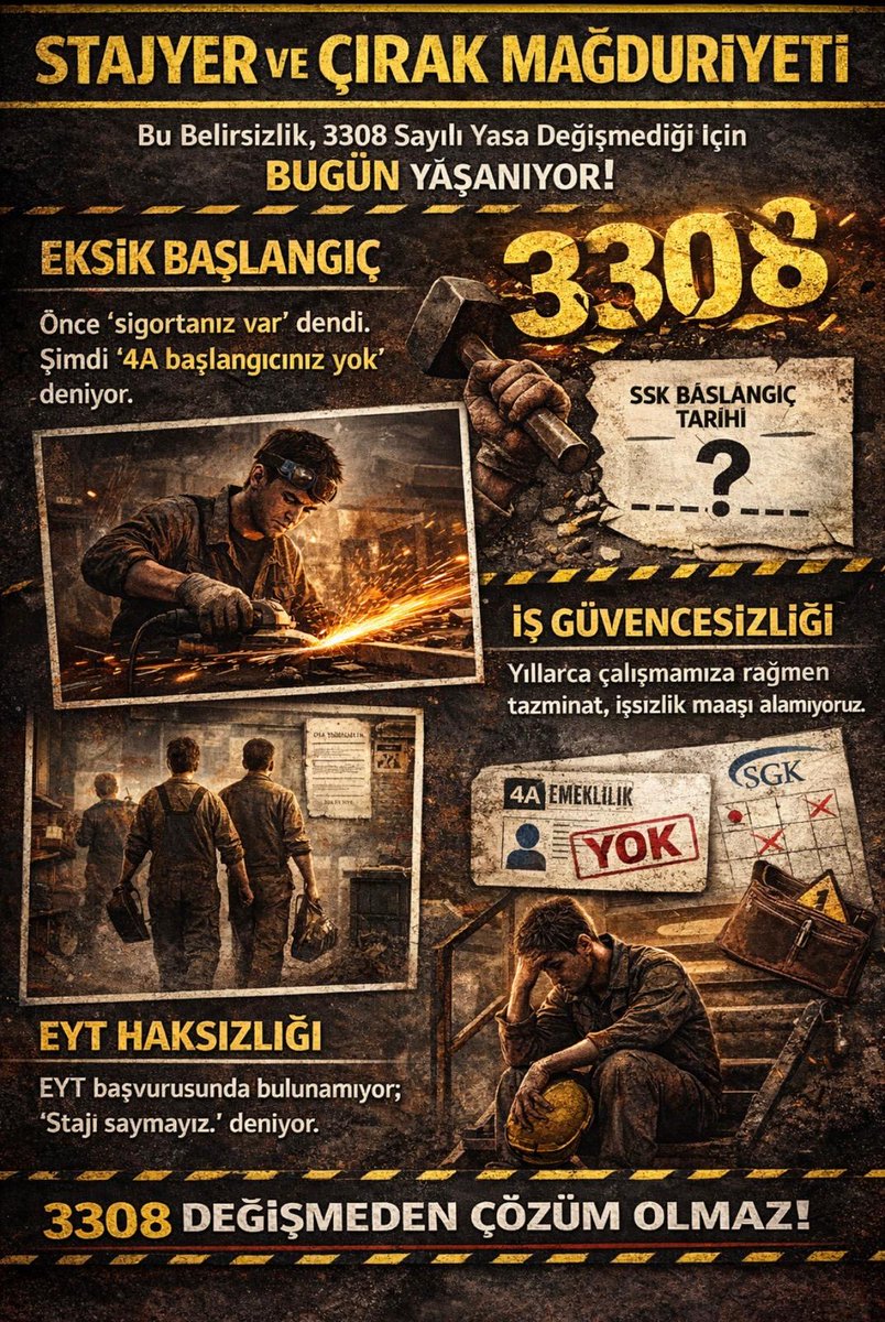 <a href="/MhpTbmmGrubu/">MHP TBMM Grubu #MHP</a> Seçim öncesi meydanlarda verilen sözler unutulmamalı! 
Staj ve çıraklık bir mağduriyet değil, bir hak mücadelesidir. Sözünüzün arkasında durun, adaleti tesis 
edin. 📢
<a href="/erkanakcay45/">Erkan Akçay</a>
<a href="/E_SemihYalcin/">E. Semih Yalçın</a>
<a href="/MHP_Bilgi/">MHP</a>
<a href="/ifarukaksu/">İsmail Faruk Aksu</a> 
<a href="/MKalayci42/">Mustafa Kalaycı</a> 

Söz Senettir
#MhpStajyeriÇırağıBekletme