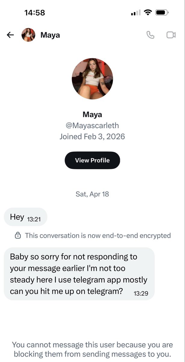 FideEtVeritas's tweet image. 🚨 Scammer Alert 🚨 Another scammer this one try’s to sell herself as a hooker (illegal behavior) &amp;amp; asks for money and claims to be in your city to meet up with you but she’s not… She has you go to #telegram to work on you #BEWARE!