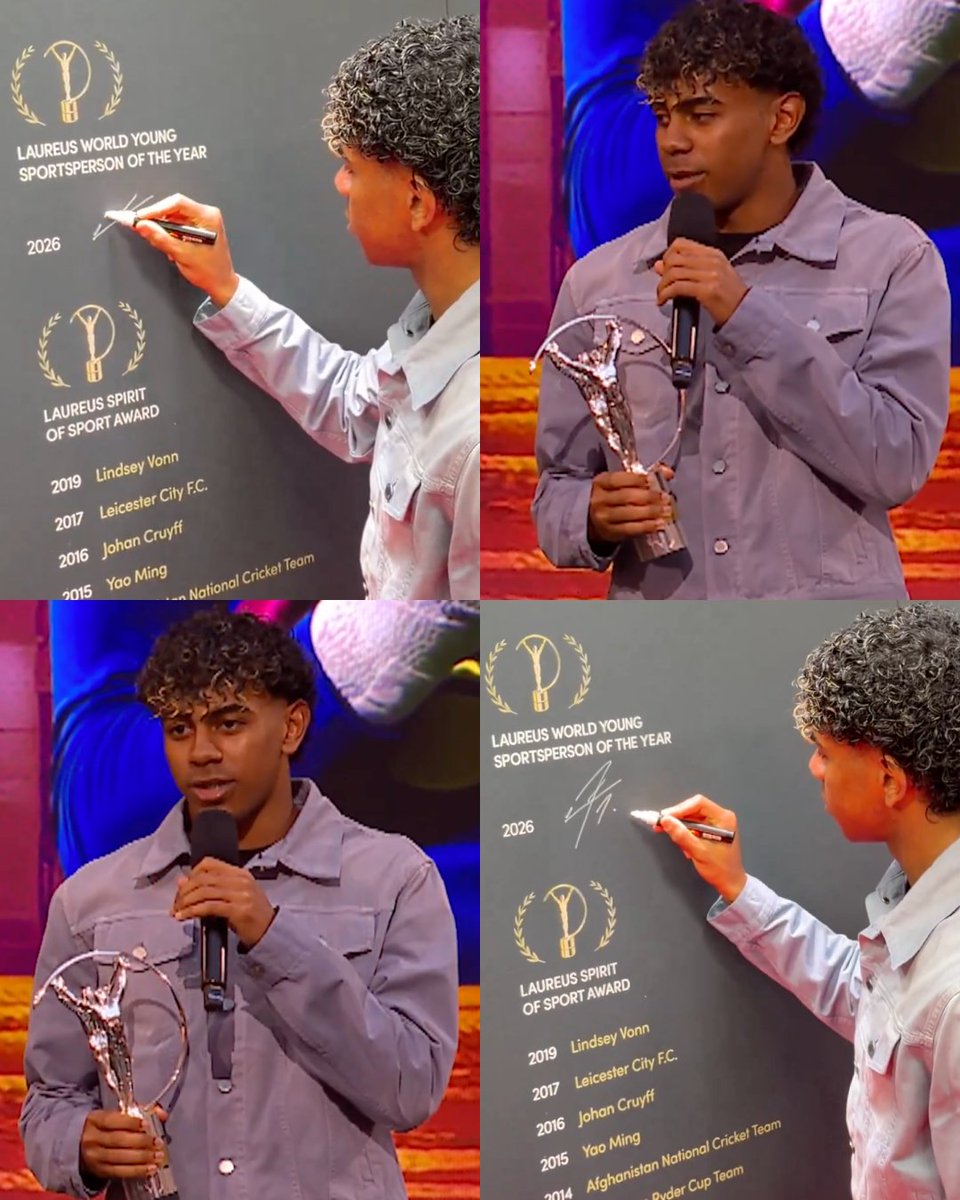 ¡¡EL ELEGIDO GANÓ OTRO PREMIO LAUREUS!! Lamine Yamal fue reconocido como EL MEJOR DEPORTISTA JOVEN DEL MUNDO en los Premios Laureus. El curso pasado se llevó el Premio Laureus al Deportista Revelación y, ahora, le entregaron el galardón que lo acredita como el mejor deportista