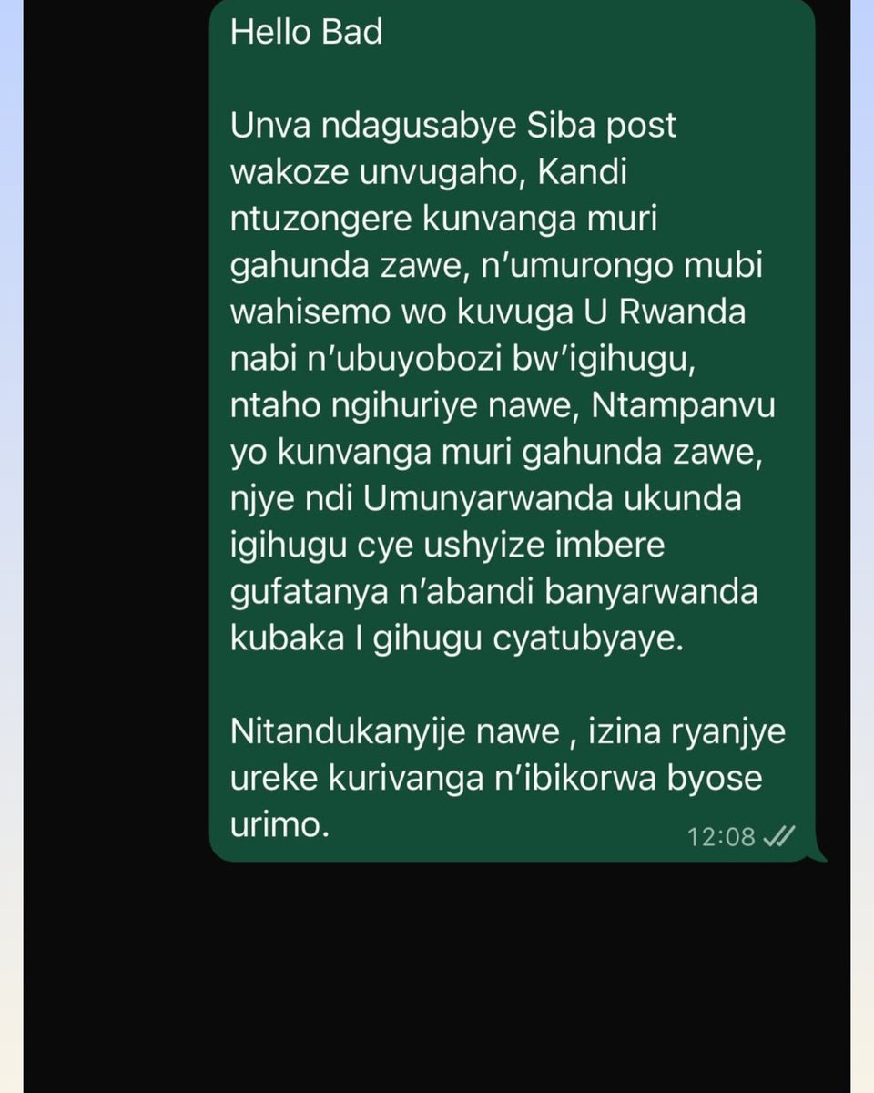 umunotanews's tweet image. Marina yitandukanyije na Badrama ukomeje kumwihomaho

Umuhanzikazi Marina Deborah yahaye gasopo  Badrama, ukomeje kwifashisha izina rye mu mafuti ye yo guharabika u Rwanda n’abayobozi barwo.

Abinyujije kuri konti ye ya Instagram , ku mugoroba wo kuri uyu wa Mbere, tariki ya 20