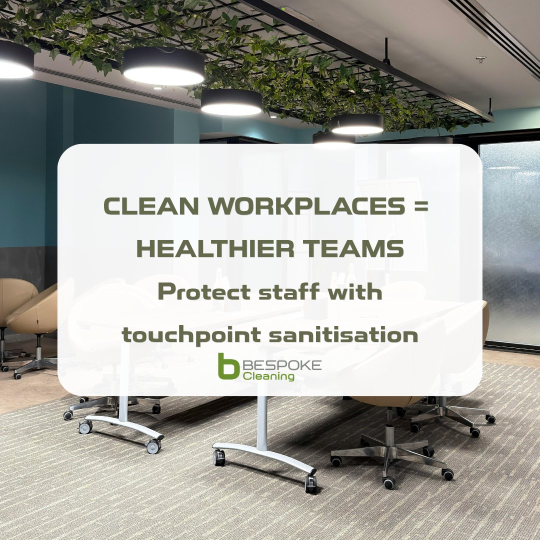 BespokeFML's tweet photo. 80% of common infections are spread by touch.

A clean workplace gives a good impression, helps reduce employee sick days and supports a healthier working environment.

Our professional cleaning services help minimise risk and keep your team safe.

📞 0800 599 9210 https://t.co/aHtGQeKDK9