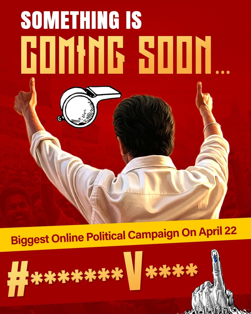 ramk8060's tweet image. Something different is coming this April 22 — the biggest organic online political campaign ❤️ #TVK