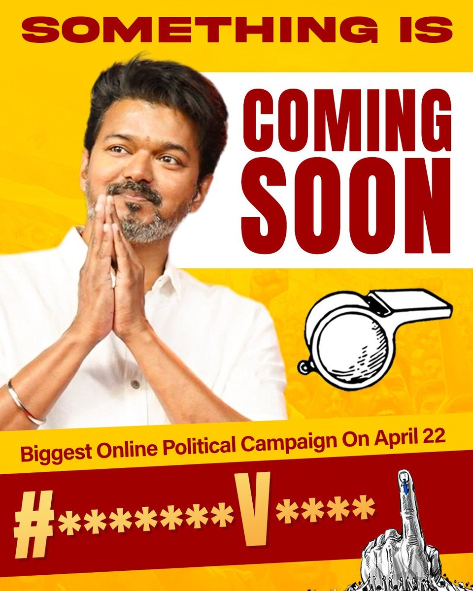 ramk8060's tweet image. Something different is coming this April 22 — the biggest organic online political campaign ❤️ #TVK