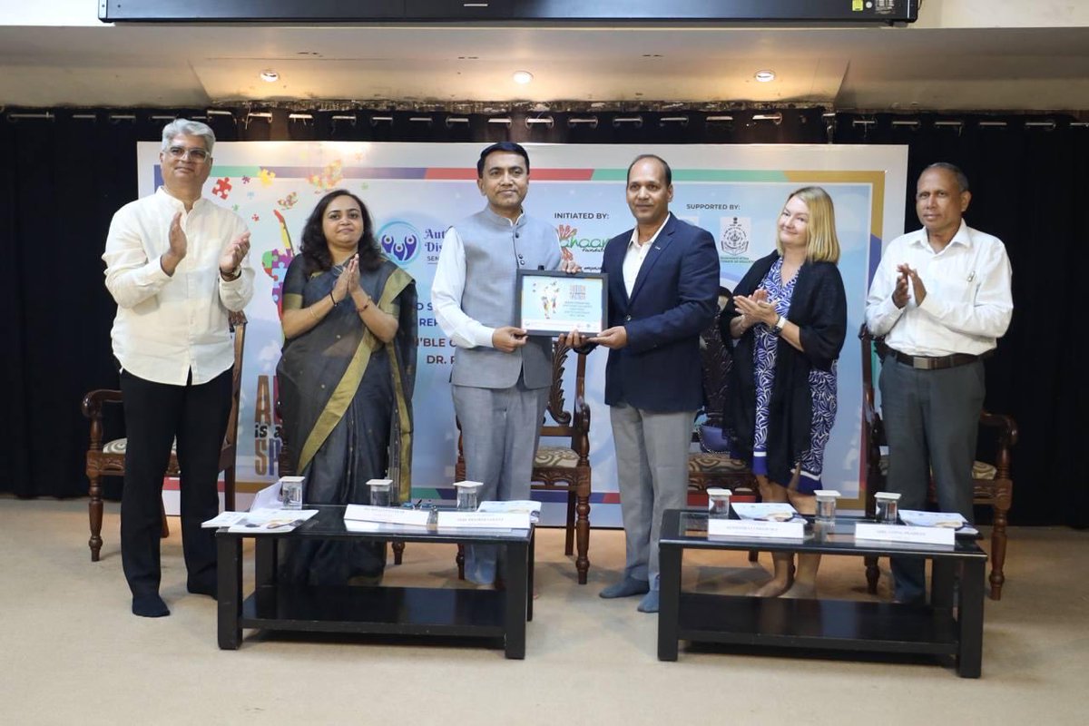 goacm's tweet photo. Chief Minister @DrPramodPSawant released the Autism Spectrum Disorder (ASD) Sensitisation Programme Report 2024–2026, a key step towards building an inclusive Goa aligned with the National Education Policy 2020. https://t.co/QDRuLvPWDc