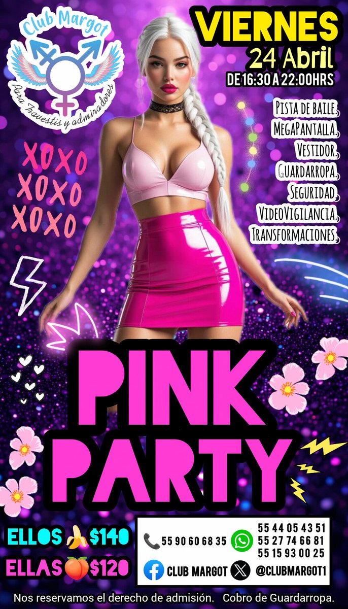 CLUBMARGOT1's tweet image. 💕🌸 #PINK #PARTY 🌸💕

⭐VIERNES 24 ABRIL⭐
🕕De 16:30 a 22hrs

Después de nuestro ANIVERSARIO 🥳 Donde rompimos nuestro #RECORD de #ASISTENCIA 😍 

Toca TARDEADA muy ROSITA, de NIÑAS BIEN 💖

Los esperamos en EL MEJOR ESPACIO DE CONVIVENCIA DE NUESTRA COMUNIDAD

@Ferchis_Yolo