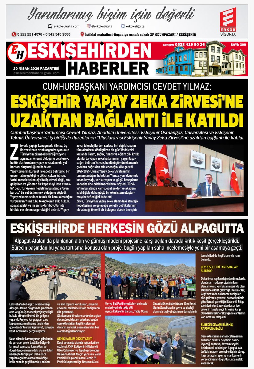Bugünkü dijital gazetemiz…