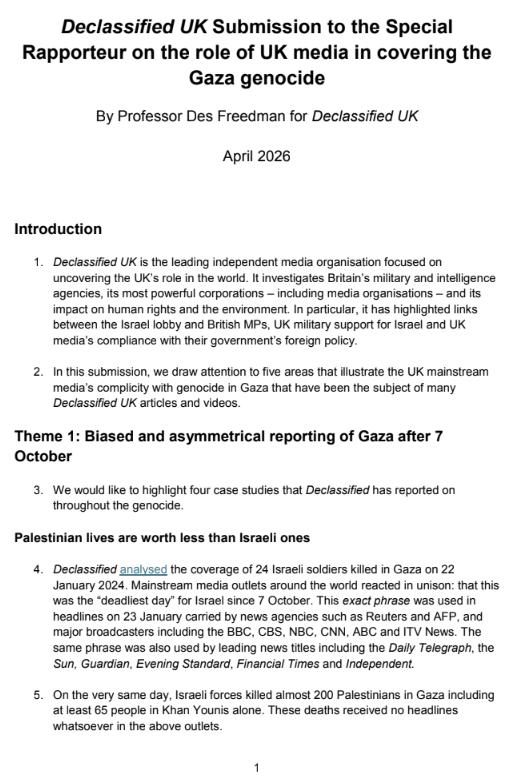 Declassified UK tweet media