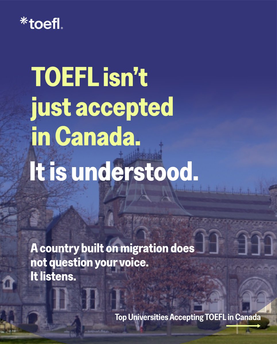 TOEFLAfrica's tweet image. Canada + you = next level 🌟

Take the TOEFL iBT test and start your study journey with confidence!

Click the link in bio to register
.
.
.
#StudyInCanada #TOEFLJourney #StudyAbroad