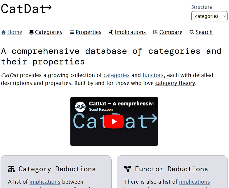UrsSchreiber's tweet photo. Several attempts have been made in the past to set up a 

*database of categories*

but nothing useful seems to have materialized in the past

Now Martin Brandenburg (https://t.co/NJejmJTuVn) presents what looks like a working and useful setup:

++CatDat++
https://t.co/OsDQY0X2VY https://t.co/FYyrH12g72