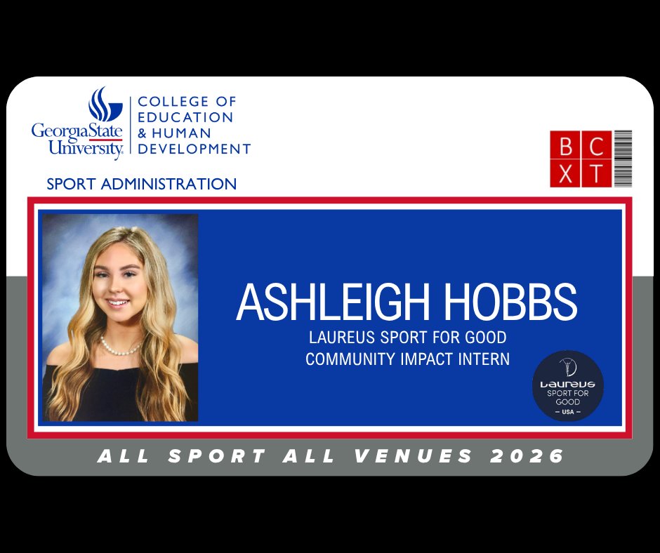 GSUSportAdmin's tweet photo. As a Community Impact Intern with Laureus USA Sport for Good Atlanta, graduate student Ashleigh Hobbs supports a variety of outreach, research, and event planning initiatives centered around using sport as a tool for social good.
#GSUSportAdmin #TheStateWay #InternCard https://t.co/VHf4cnUr57