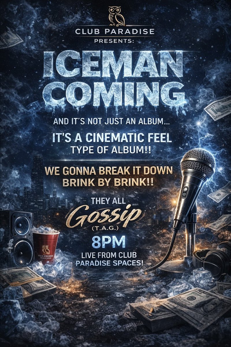 lifestyle_CP's tweet photo. ICEMAN not just an album… it’s a whole movie 🎬❄️
Are we witnessing Drake’s next classic or nah???? 
Tuesday 8PM est !! W Special guest !! https://t.co/Tv6buUV77y